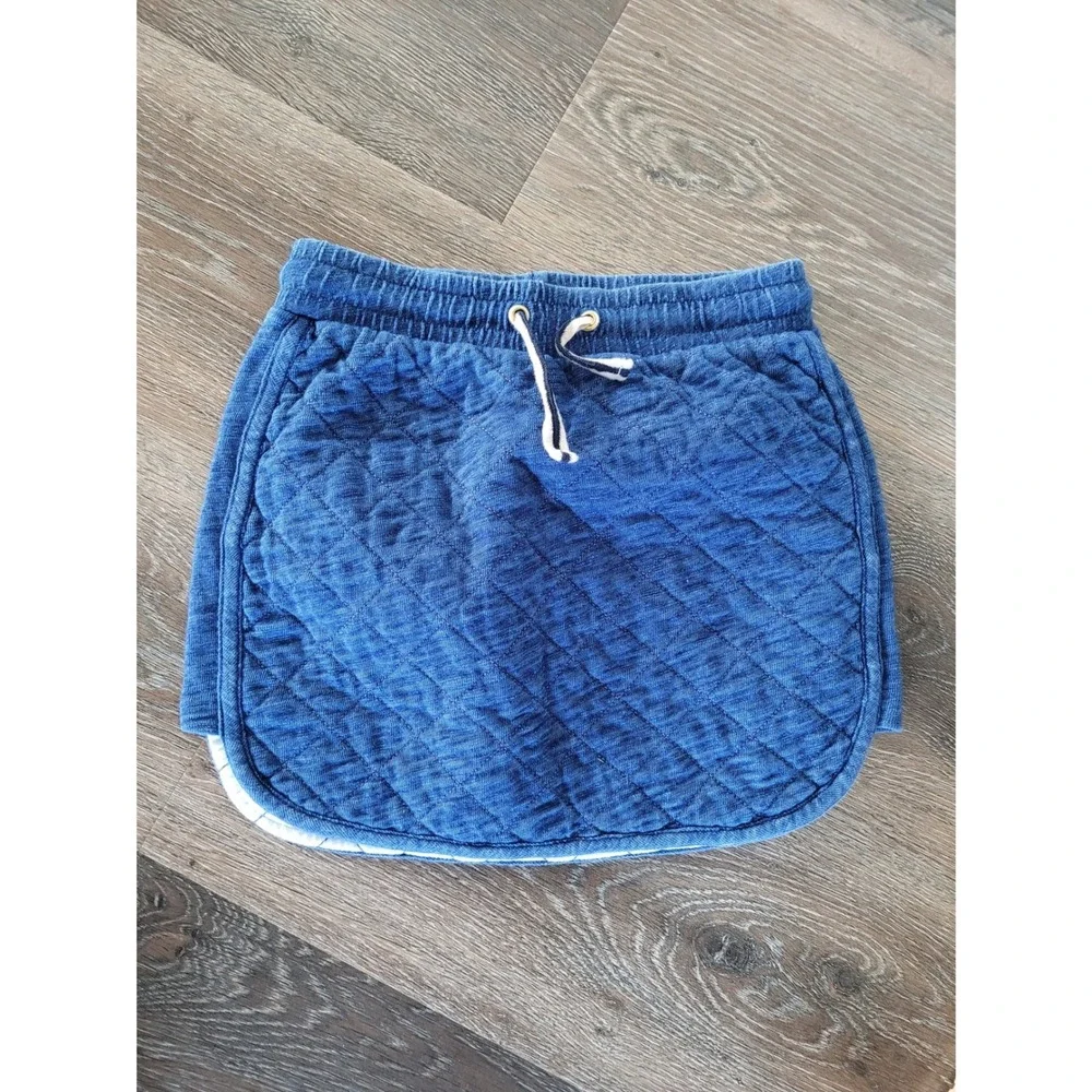 Crewcuts Girls Indigo Blue Quilted Diamond Skirt Elastic Waist Size‎ 6-7 S #1